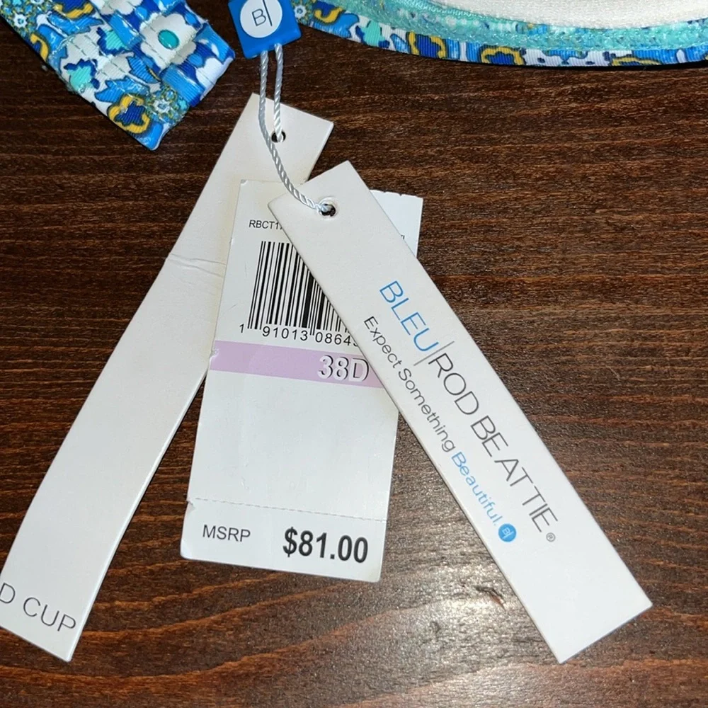 Blue Rod Beattie Size 38D Cup Swim Top NWT - Picture 7 of 10